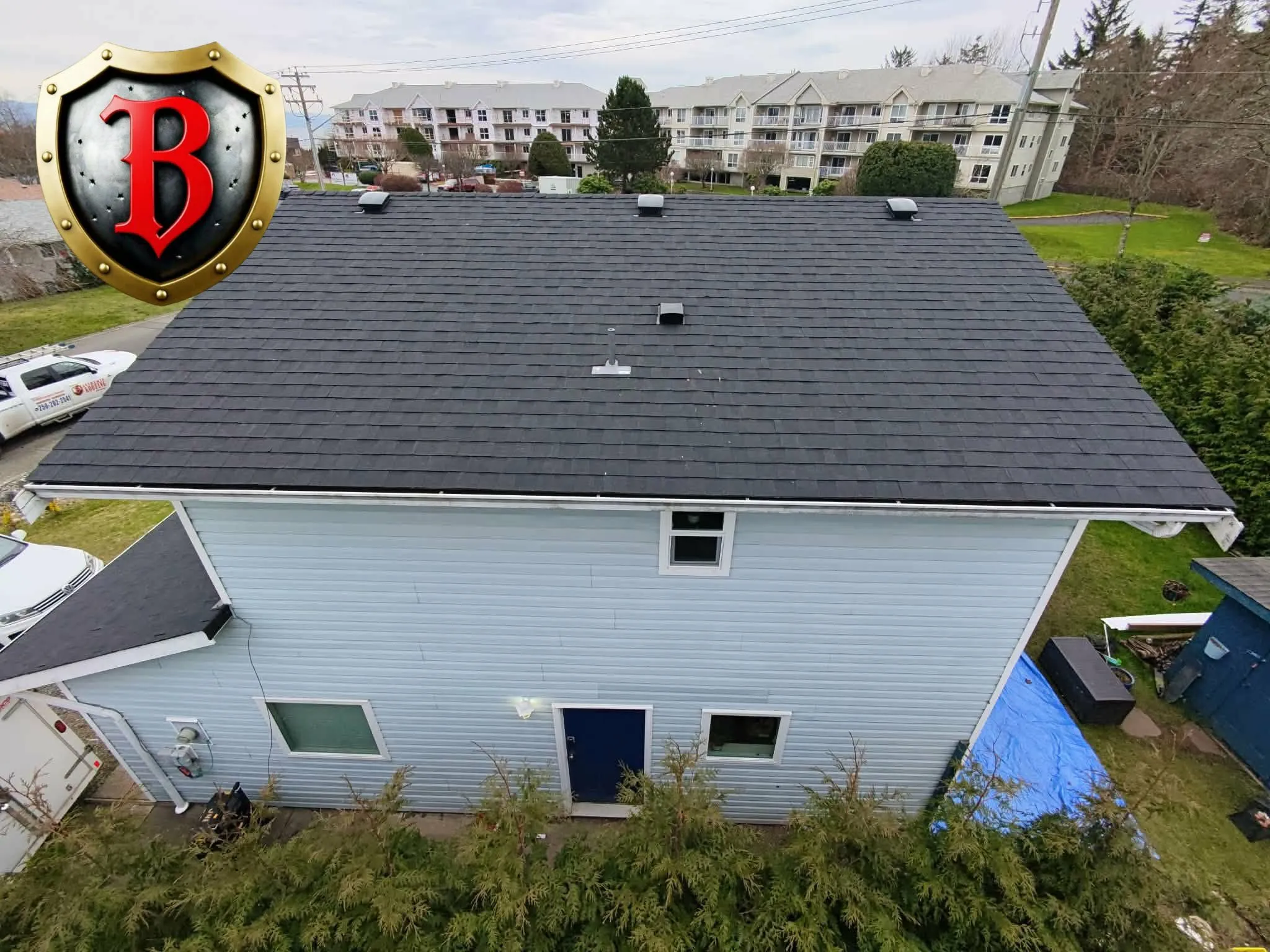 Satisfied customer roof completion