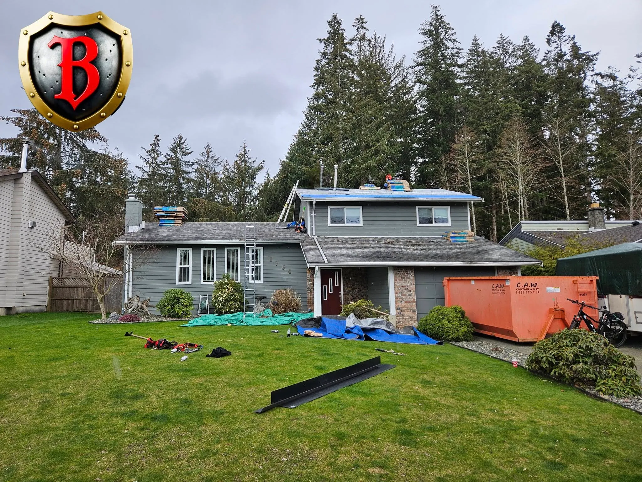 Satisfied customer roof completion