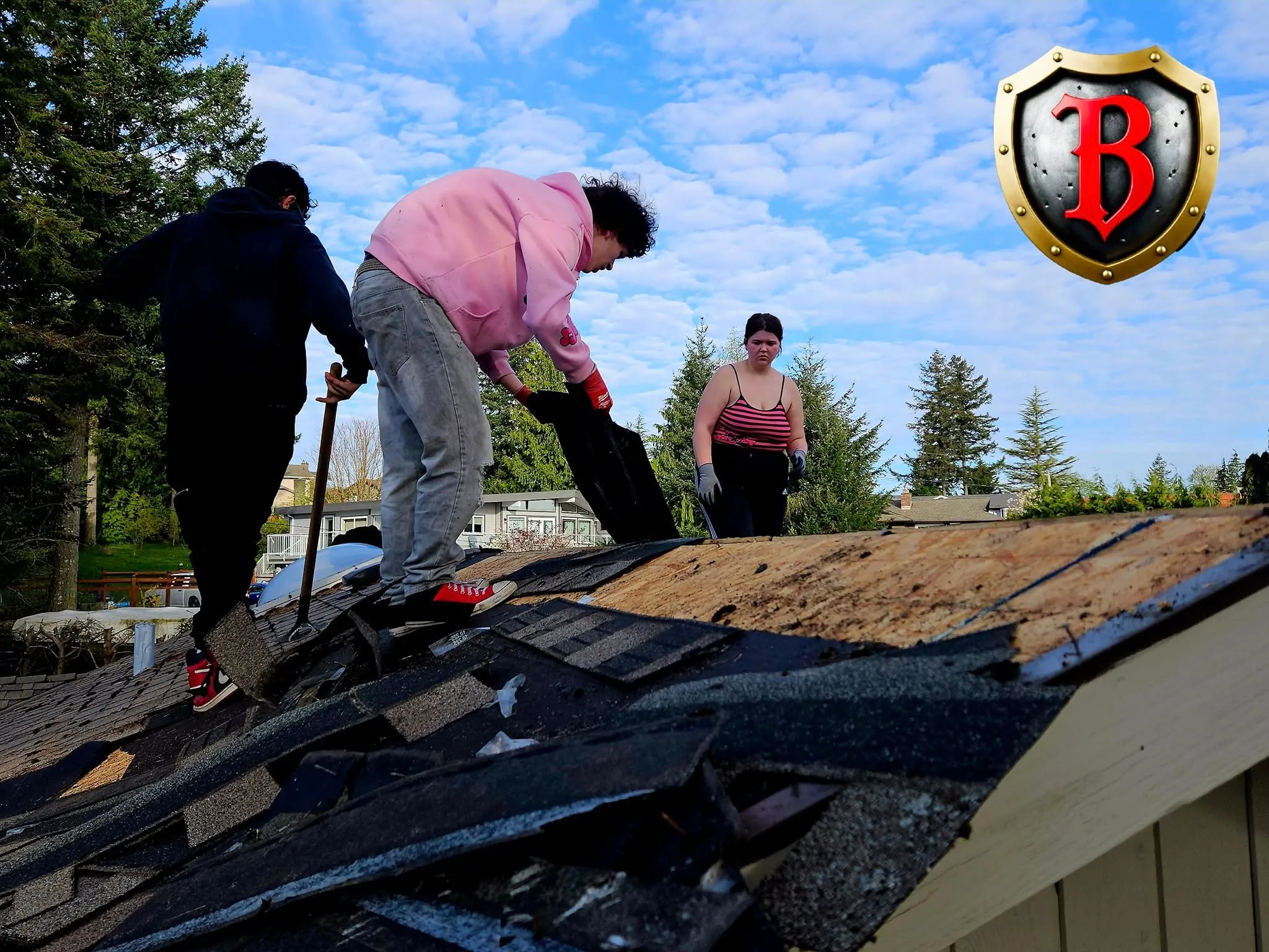 Completed residential roof installation